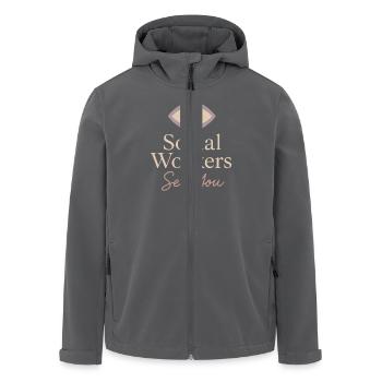 Die Sozialarbeiterin Unterstützt Die Psychische - Recycelte Männer Softshell-Jacke von Stanley/Stella - Anthrazit - Vorne - AI Model Male 185 light (185cm)