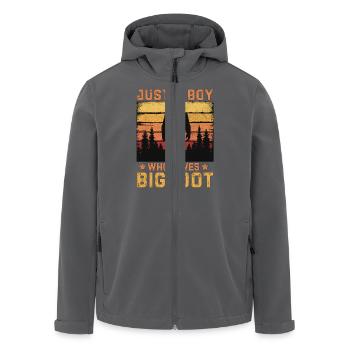 Just a Boy Who Loves Bigfoot - Recycelte Männer Softshell-Jacke von Stanley/Stella - Anthrazit - Vorne - AI Model Male 185 light (185cm)