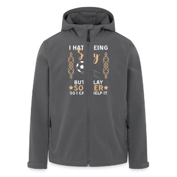 Fußball Spruch Fußball Verein Design - Recycelte Männer Softshell-Jacke von Stanley/Stella - Anthrazit - Vorne - AI Model Male 185 light (185cm)