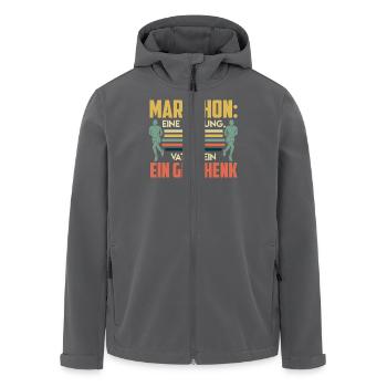 Papa MARATHON DIE LEISTUNG VATER SEIN GESCHENK - Recycelte Männer Softshell-Jacke von Stanley/Stella - Anthrazit - Vorne - AI Model Male 185 light (185cm)