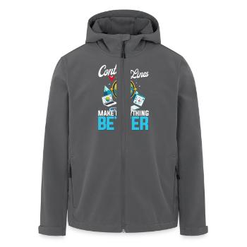 Geografische Informationssysteme Contur Lines - Recycelte Männer Softshell-Jacke von Stanley/Stella - Anthrazit - Vorne - AI Model Male 185 light (185cm)