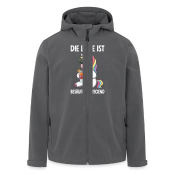Die Lage Ist Besäufniserregend mit Einhorn - Recycelte Männer Softshell-Jacke von Stanley/Stella - Anthrazit - Vorne - AI Model Male 185 light (185cm)