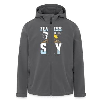 Furchtlos Am Himmel Paragliding Abenteuer - Recycelte Männer Softshell-Jacke von Stanley/Stella - Anthrazit - Vorne - AI Model Male 185 light (185cm)