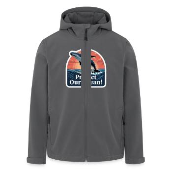 WALE, SCHÜTZT UNSEREN OZEAN - Recycelte Männer Softshell-Jacke von Stanley/Stella - Anthrazit - Vorne - AI Model Male 185 light (185cm)