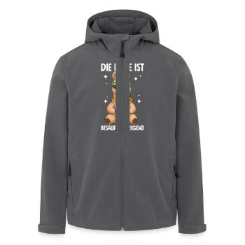 Die Lage Ist Besäufniserregend - Recycelte Männer Softshell-Jacke von Stanley/Stella - Anthrazit - Vorne - AI Model Male 185 light (185cm)
