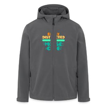 Morsecode Easily Distracted By Morse Code - Recycelte Männer Softshell-Jacke von Stanley/Stella - Anthrazit - Vorne - AI Model Male 185 light (185cm)