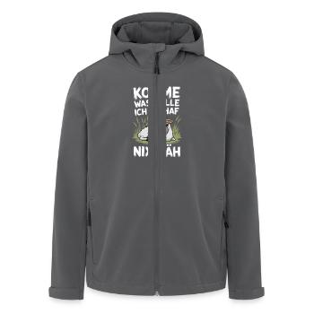 Komme was WOLLE Ich SCHAF heut nix MÄH - Recycelte Männer Softshell-Jacke von Stanley/Stella - Anthrazit - Vorne - AI Model Male 185 light (185cm)