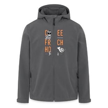 French Horn Coffee Musical Instrument Coffee Lover - Recycelte Männer Softshell-Jacke von Stanley/Stella - Anthrazit - Vorne - AI Model Male 185 light (185cm)