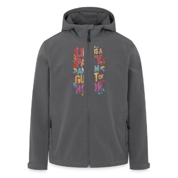 Leben ist eine Party – Gast des Abends - Recycelte Männer Softshell-Jacke von Stanley/Stella - Anthrazit - Vorne - AI Model Male 185 light (185cm)