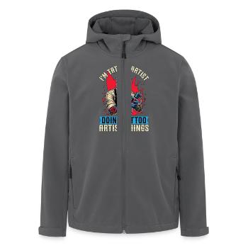 I'm Tattoo Artist Doing Tattooing Tattoo Studio - Recycelte Männer Softshell-Jacke von Stanley/Stella - Anthrazit - Vorne - AI Model Male 185 light (185cm)