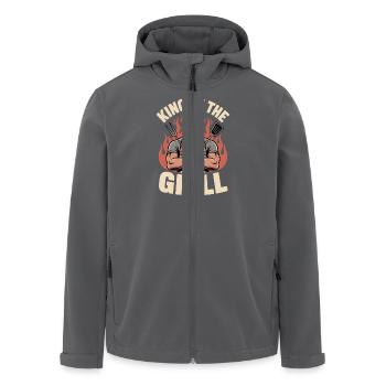 King of the Grill – Der Herrscher über die Glut - Recycelte Männer Softshell-Jacke von Stanley/Stella - Anthrazit - Vorne - AI Model Male 185 light (185cm)