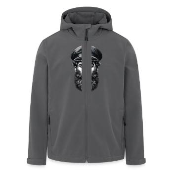 Nordsee Kaugummiblase Kapitän Seemann - Recycelte Männer Softshell-Jacke von Stanley/Stella - Anthrazit - Vorne - AI Model Male 185 light (185cm)
