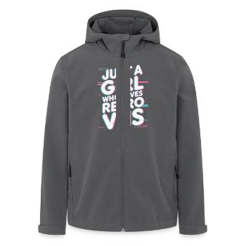 Just a girl who loves retro vhs - Recycelte Männer Softshell-Jacke von Stanley/Stella - Anthrazit - Vorne - AI Model Male 185 light (185cm)