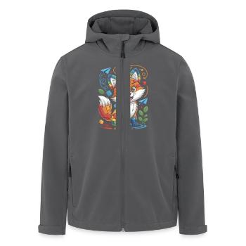 Raus Aus Der Vorschule, Kindergarten Bunt Fuchs - Recycelte Männer Softshell-Jacke von Stanley/Stella - Anthrazit - Vorne - AI Model Male 185 light (185cm)