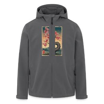 Kirschblütenbaum Japan Ästhetik - Recycelte Männer Softshell-Jacke von Stanley/Stella - Anthrazit - Vorne - AI Model Male 185 light (185cm)