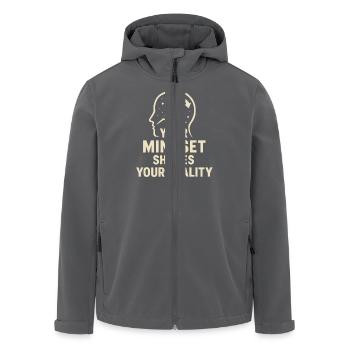 Dein Mindset Formt Deine Realität - Recycelte Männer Softshell-Jacke von Stanley/Stella - Anthrazit - Vorne - AI Model Male 185 light (185cm)