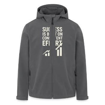 Erfolg Entsteht Durch Konstante Anstrengung - - Recycelte Männer Softshell-Jacke von Stanley/Stella - Anthrazit - Vorne - AI Model Male 185 light (185cm)