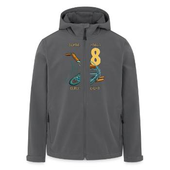GEHHILFE SCHNELL...SCHNELL 18 BEREITS ERREICHT - Recycelte Männer Softshell-Jacke von Stanley/Stella - Anthrazit - Vorne - AI Model Male 185 light (185cm)