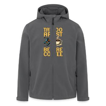 Tattoo Artist Before Coffee Tattooing Coffee Lover - Recycelte Männer Softshell-Jacke von Stanley/Stella - Anthrazit - Vorne - AI Model Male 185 light (185cm)