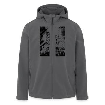 EAT SLEEP RALLYE REPEAT - Recycelte Männer Softshell-Jacke von Stanley/Stella - Anthrazit - Vorne - AI Model Male 185 light (185cm)