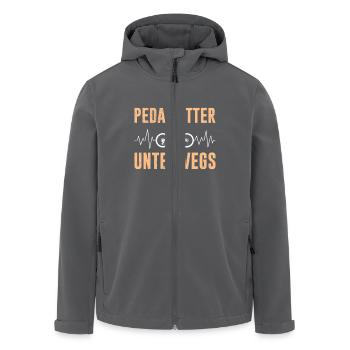 Radfahrer PEDAL RITTER UNTERWEGS Radeln Lustig - Recycelte Männer Softshell-Jacke von Stanley/Stella - Anthrazit - Vorne - AI Model Male 185 light (185cm)