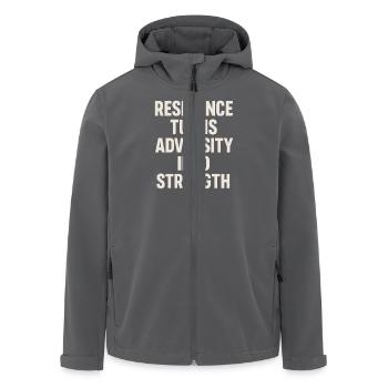 Resilienz Macht Widrigkeiten Zu Stärke Mindset - Recycelte Männer Softshell-Jacke von Stanley/Stella - Anthrazit - Vorne - AI Model Male 185 light (185cm)