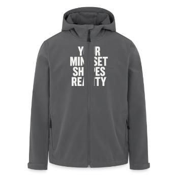 Dein Mindset Formt Die Realität - Recycelte Männer Softshell-Jacke von Stanley/Stella - Anthrazit - Vorne - AI Model Male 185 light (185cm)
