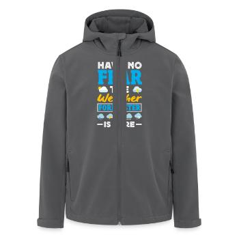 Funny Meteorology Wetterbegeisterte - Recycelte Männer Softshell-Jacke von Stanley/Stella - Anthrazit - Vorne - AI Model Male 185 light (185cm)