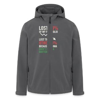 Börsenhändler Lustiger Spruch: 90% Verlust - Recycelte Männer Softshell-Jacke von Stanley/Stella - Anthrazit - Vorne - AI Model Male 185 light (185cm)