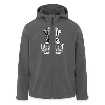 Labbyfiziert – Einmal Labrador, fürimmer glücklich - Recycelte Männer Softshell-Jacke von Stanley/Stella - Anthrazit - Vorne - AI Model Male 185 light (185cm)