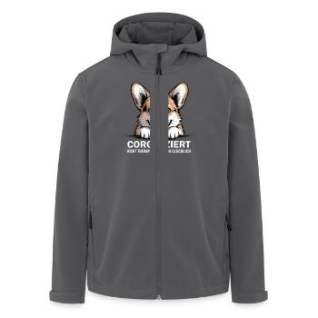 Corgifiziert – Kurzbeiniger Wahnsinn mit Herz - Recycelte Männer Softshell-Jacke von Stanley/Stella - Anthrazit - Vorne - AI Model Male 185 light (185cm)