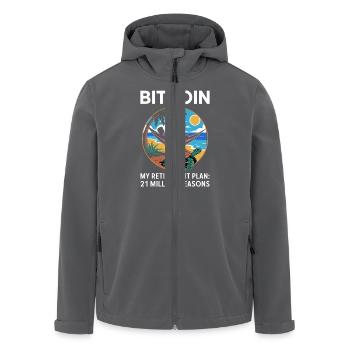 Bitcoin - Recycelte Männer Softshell-Jacke von Stanley/Stella - Anthrazit - Vorne - AI Model Male 185 light (185cm)