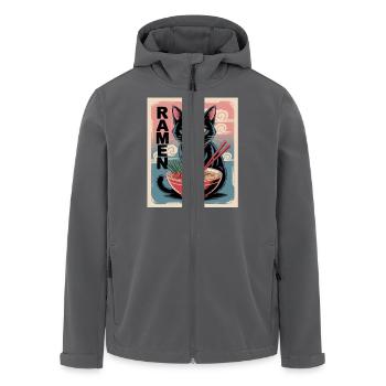 Ramen Katze Im Japanischen Stil - Recycelte Männer Softshell-Jacke von Stanley/Stella - Anthrazit - Vorne - AI Model Male 185 light (185cm)