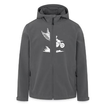 Geflügelter Dirtbike-Fahrer im Soaring Adventure - Recycelte Männer Softshell-Jacke von Stanley/Stella - Anthrazit - Vorne - AI Model Male 185 light (185cm)