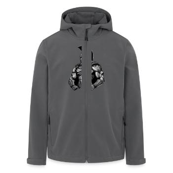 Spartaner Gladiator Muskeln Sparta - Recycelte Männer Softshell-Jacke von Stanley/Stella - Anthrazit - Vorne - AI Model Male 185 light (185cm)