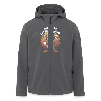 Lustiger Waschbär mit frechem Spruch - Recycelte Männer Softshell-Jacke von Stanley/Stella - Anthrazit - Vorne - AI Model Male 185 light (185cm)