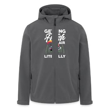 Frische Luft Tanken Beim Paragliding In Den Bergen - Recycelte Männer Softshell-Jacke von Stanley/Stella - Anthrazit - Vorne - AI Model Male 185 light (185cm)