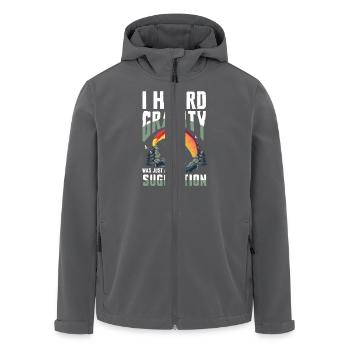 Ich Hörte Schwerkraft War Nur Ein Vorschlag - Recycelte Männer Softshell-Jacke von Stanley/Stella - Anthrazit - Vorne - AI Model Male 185 light (185cm)