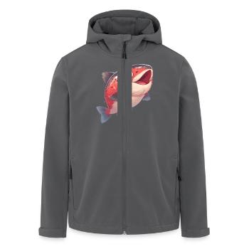 Lachse Lachs - Recycelte Männer Softshell-Jacke von Stanley/Stella - Anthrazit - Vorne - AI Model Male 185 light (185cm)