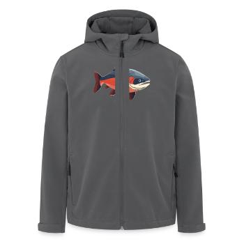 Lachse Lachs - Recycelte Männer Softshell-Jacke von Stanley/Stella - Anthrazit - Vorne - AI Model Male 185 light (185cm)