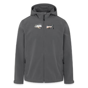 Lachse Lachs - Recycelte Männer Softshell-Jacke von Stanley/Stella - Anthrazit - Vorne - AI Model Male 185 light (185cm)