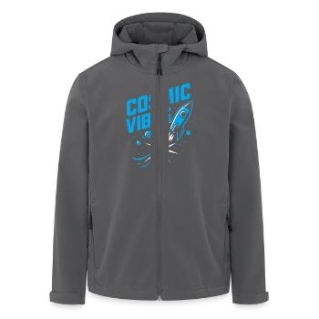 Weltraum-nerd-design Galaxien-erkunder Kosmischer - Recycelte Männer Softshell-Jacke von Stanley/Stella - Anthrazit - Vorne - AI Model Male 185 light (185cm)