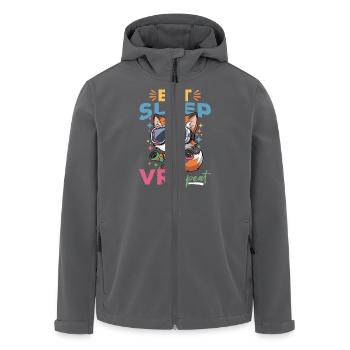 Gaming Fox VR Gamer - Recycelte Männer Softshell-Jacke von Stanley/Stella - Anthrazit - Vorne - AI Model Male 185 light (185cm)