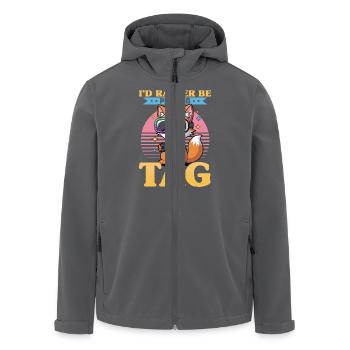 Gaming Fox VR Gamer - Recycelte Männer Softshell-Jacke von Stanley/Stella - Anthrazit - Vorne - AI Model Male 185 light (185cm)