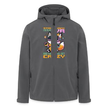 Gaming Fox VR Gamer - Recycelte Männer Softshell-Jacke von Stanley/Stella - Anthrazit - Vorne - AI Model Male 185 light (185cm)