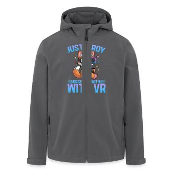 Gaming Fox VR Gamer - Recycelte Männer Softshell-Jacke von Stanley/Stella - Anthrazit - Vorne - AI Model Male 185 light (185cm)