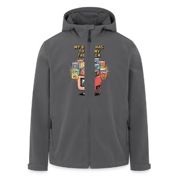 Zu viele Tabs – ADS Gehirn Cartoon Design - Recycelte Männer Softshell-Jacke von Stanley/Stella - Anthrazit - Vorne - AI Model Male 185 light (185cm)
