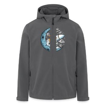 Astronaut Riding a Rocket in Space - Recycelte Männer Softshell-Jacke von Stanley/Stella - Anthrazit - Vorne - AI Model Male 185 light (185cm)