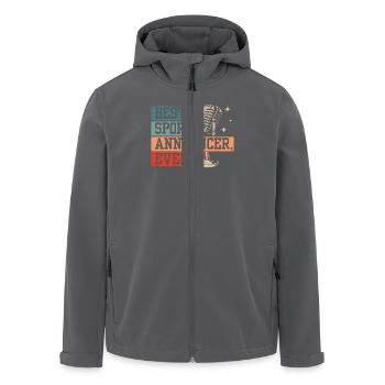 Funny Sports Ansager - Recycelte Männer Softshell-Jacke von Stanley/Stella - Anthrazit - Vorne - AI Model Male 185 light (185cm)