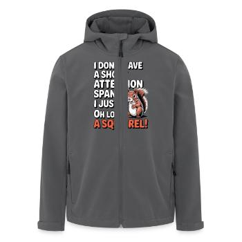 ADHS? Oh schau, ein Eichhörnchen! - Recycelte Männer Softshell-Jacke von Stanley/Stella - Anthrazit - Vorne - AI Model Male 185 light (185cm)